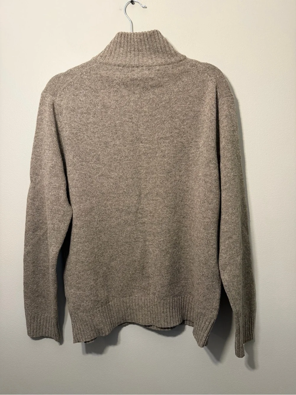 J. Crew Men's Quarter-Zip Sweater in Heathered Taupe-Brown